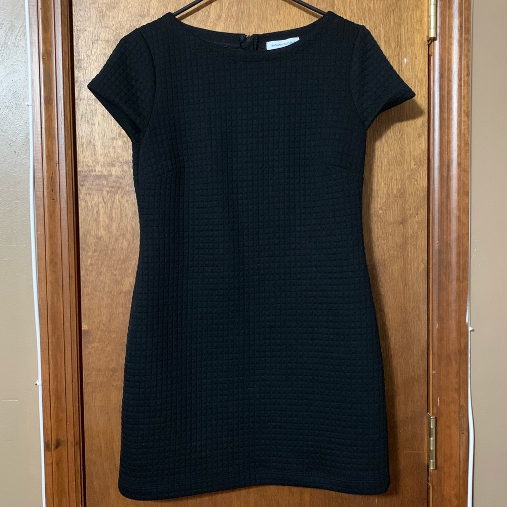 Black mini short sleeve dress
